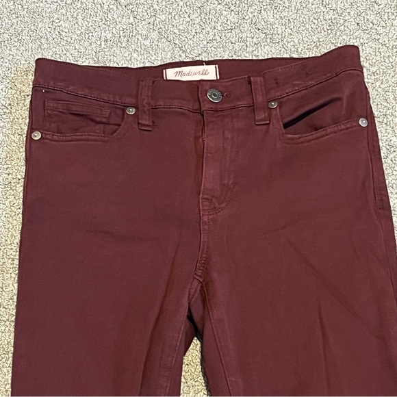 Madewell Jeans Womens 25 Burgundy 9" High Rise Skinny Pants Stretch Lightweight - Picture 2 of 10